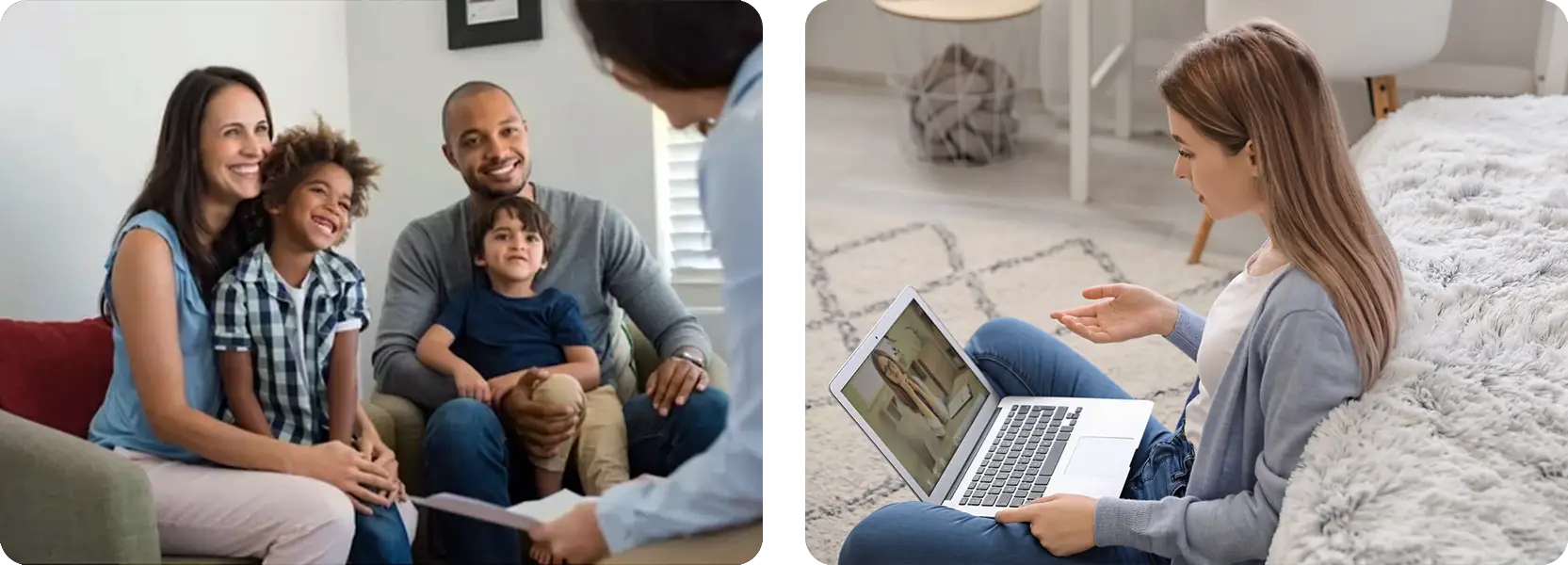 A family and individual getting counseling