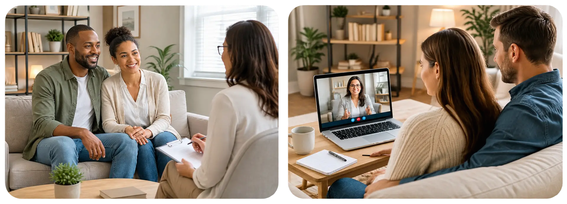 Couples in-person and virtual counseling